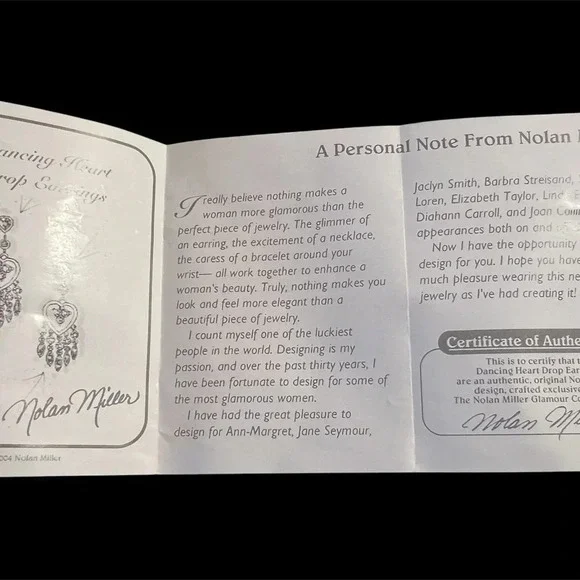 Nolan Miller vintage Romancing Heart Drop Earrings - Picture 3 of 3